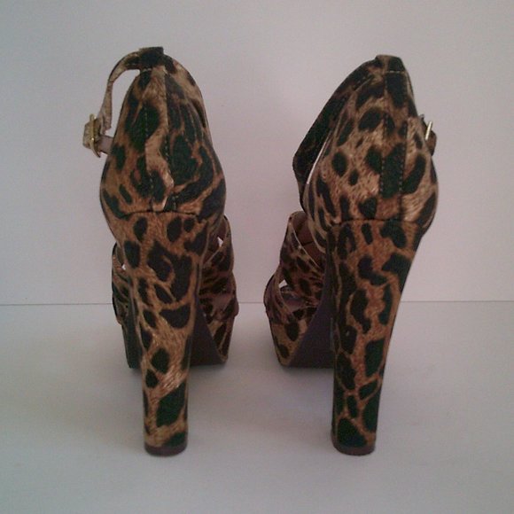 Aldo Sorgatz-24 Leopard Cheetah Print Platform Block Heel Aldo 38 Women's 8 - Picture 5 of 8